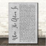 John Cafferty & The Beaver Brown Band Where The Action Is Grey Rustic Script Song Lyric Print