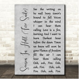 John Cafferty Season In Hell (Fire Suite) Grey Rustic Script Song Lyric Print