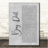 Jordan Davis Buy Dirt Grey Rustic Script Song Lyric Print