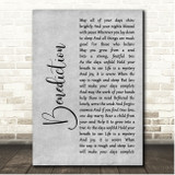Josh Garrels Benediction Grey Rustic Script Song Lyric Print