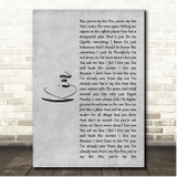 KT Tunstall KIN Grey Rustic Script Song Lyric Print