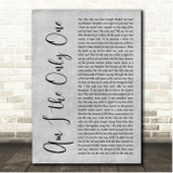Aaron Lewis Am I the Only One Grey Rustic Script Song Lyric Print
