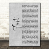 Luke Bryan Fast Grey Rustic Script Song Lyric Print