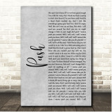 Matchbox 20 Push Grey Rustic Script Song Lyric Print
