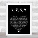 Plain White T's 1, 2, 3, 4 Black Heart Song Lyric Music Art Print
