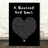 Post Malone A Thousand Bad Times Black Heart Song Lyric Music Art Print