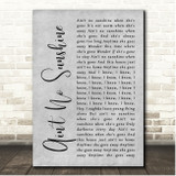 Bill Withers Ain't No Sunshine Grey Rustic Script Song Lyric Print