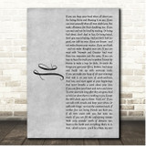 Rudyard Kipling If Grey Rustic Script Song Lyric Print