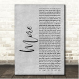 Sam Ryder More Grey Rustic Script Song Lyric Print