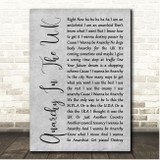 Sex Pistols Anarchy In The U.K. Grey Rustic Script Song Lyric Print