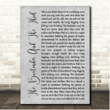 Stereophonics The Bartender And The Thief Grey Rustic Script Song Lyric Print