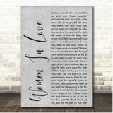 Van Halen Women In Love Grey Rustic Script Song Lyric Print