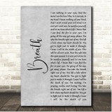Breaking Benjamin Breath Grey Rustic Script Song Lyric Print