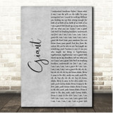Calvin Harris & Rag'n'Bone Man Giant Grey Rustic Script Song Lyric Print