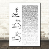 Chris Lane Big, Big Plans White Script Song Lyric Print