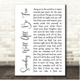 Donny Hathaway Someday We'll All Be Free White Script Song Lyric Print