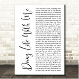 Eric Church Doing Life With Me White Script Song Lyric Print