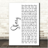 Frankie Valli Sherry White Script Song Lyric Print