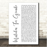 Golden Boy Mistaken For Granite White Script Song Lyric Print