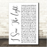 Hank Williams I Saw the Light White Script Song Lyric Print
