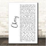 Harry Styles Cherry White Script Song Lyric Print