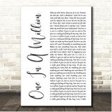 Aaliyah One In A Million White Script Song Lyric Print