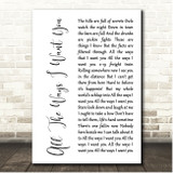Jimmy Buffett All The Ways I Want You White Script Song Lyric Print