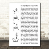 John Cafferty Runnin Thru The Fire White Script Song Lyric Print