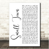 John Mellencamp Small Town White Script Song Lyric Print