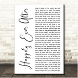 Jordan Fisher Happily Ever After White Script Song Lyric Print