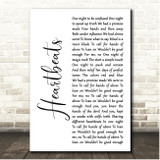 Jose Gonzales Heartbeats White Script Song Lyric Print