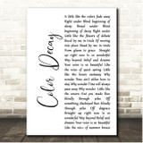 Júníus Meyvant Color Decay White Script Song Lyric Print