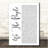 Kid Rock We The People White Script Song Lyric Print