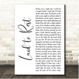 Lamb of God Laid to Rest White Script Song Lyric Print