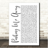 Linkin Park Pushing Me Away White Script Song Lyric Print