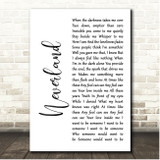 Marillion Neverland White Script Song Lyric Print