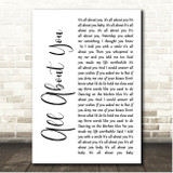 McFly All About You White Script Song Lyric Print