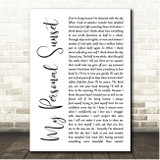 Miles Carter My Personal Sunset White Script Song Lyric Print