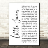 Oasis Little James White Script Song Lyric Print