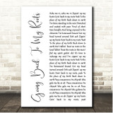 Odyssey Going Back To My Roots White Script Song Lyric Print