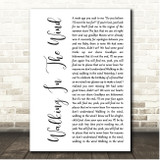 One Direction Walking In The Wind White Script Song Lyric Print