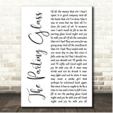 The Parting Glass White Script Song Lyric Print