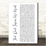 Shania Twain That Don't Impress Me Much White Script Song Lyric Print