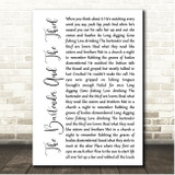 Stereophonics The Bartender And The Thief White Script Song Lyric Print