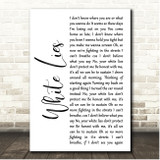 Stereophonics White Lies White Script Song Lyric Print