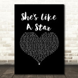 Taio Cruz She's Like A Star Black Heart Song Lyric Music Art Print