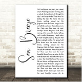 Tyrone Wells Sea Breeze White Script Song Lyric Print