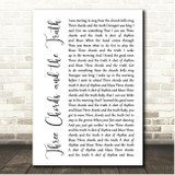 Van Morrison Three Chords and the Truth White Script Song Lyric Print