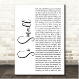 Carrie Underwood So Small White Script Song Lyric Print