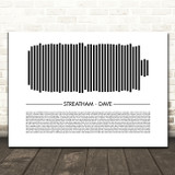 Dave Streatham Sound Wave Minimal Song Lyric Print